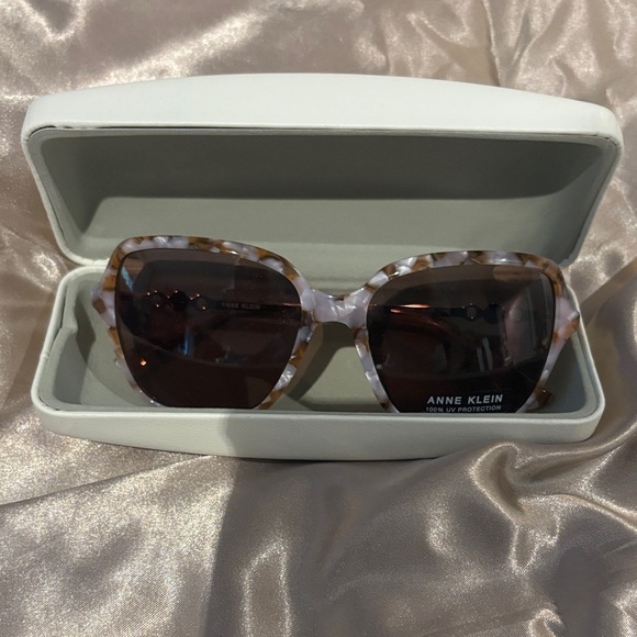 Anne Klein Brown and Cream Sunglasses - Picture 1 of 3